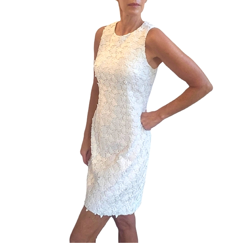 ❤️SPECIAL❤NWT.LILLY PULITZER Mila Shift In Resort White Butterfly Garden 3D Lace